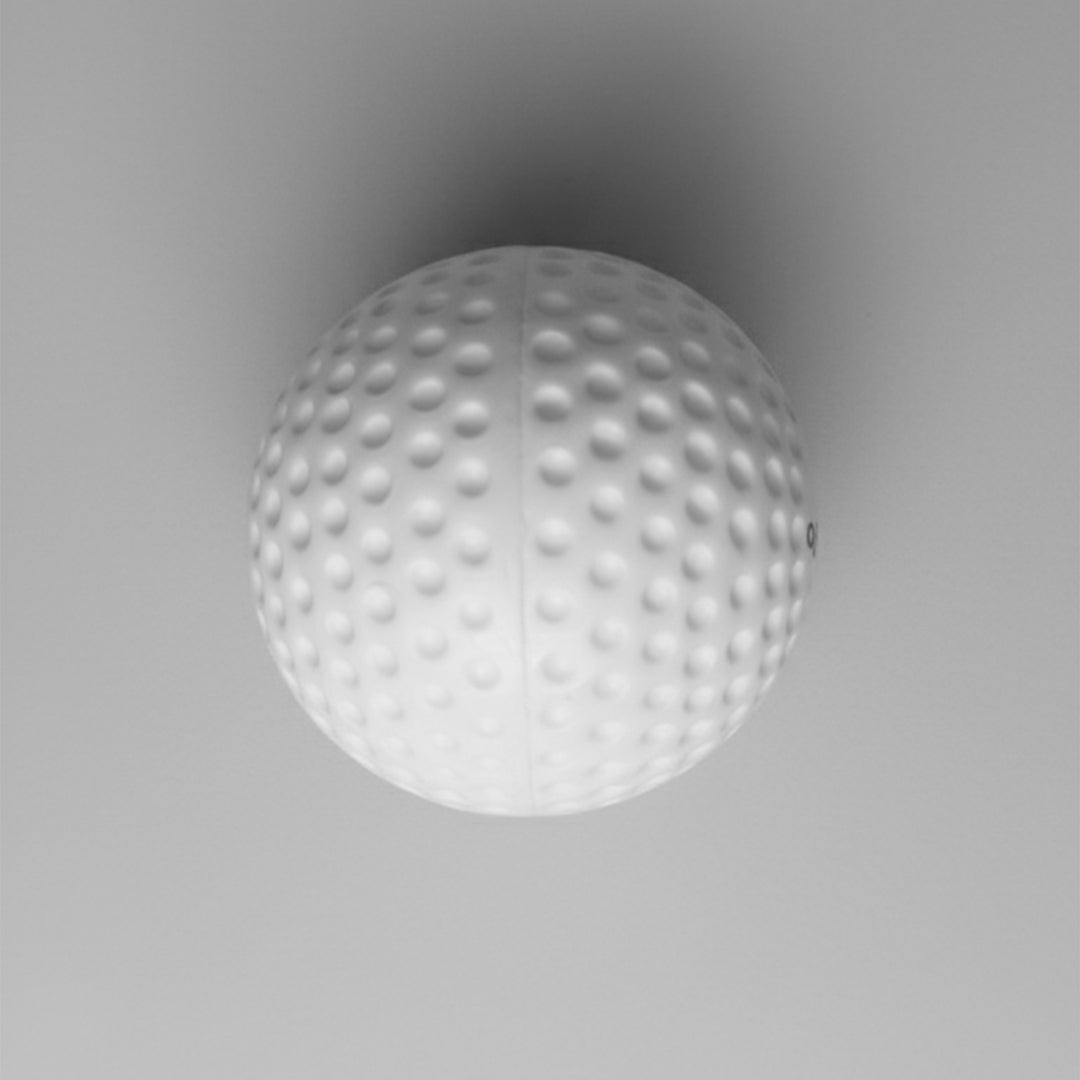 Gortonshire Cricket Dimple Ball White@front view2