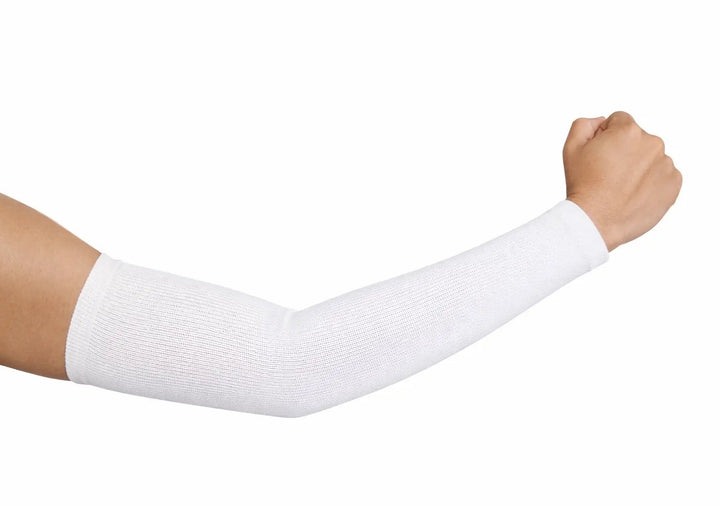 Gortonshire Cricket Ezee Fit Elbow Sleeves @ White Colour Side View