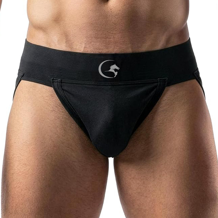 Gortonshire Cricket Ezee Stretch Supporter Brief @ Front View Black