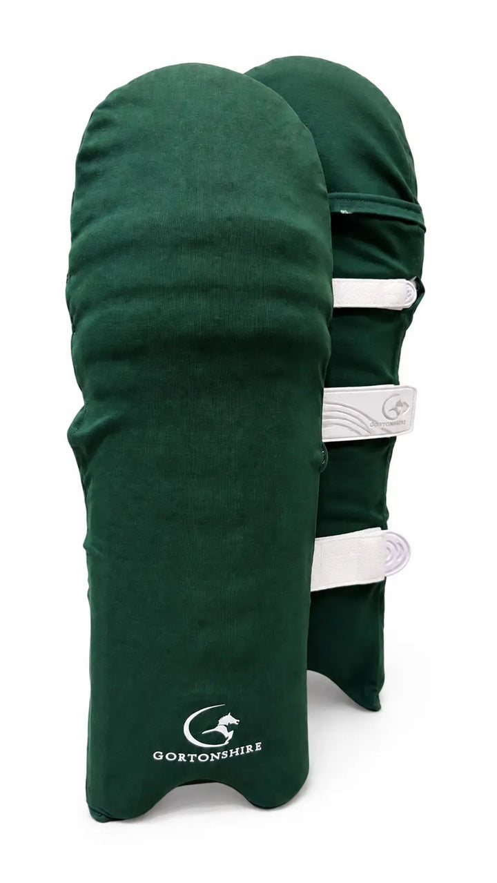 Gortonshire Cricket Pads Colored Skins Green @ Composite View