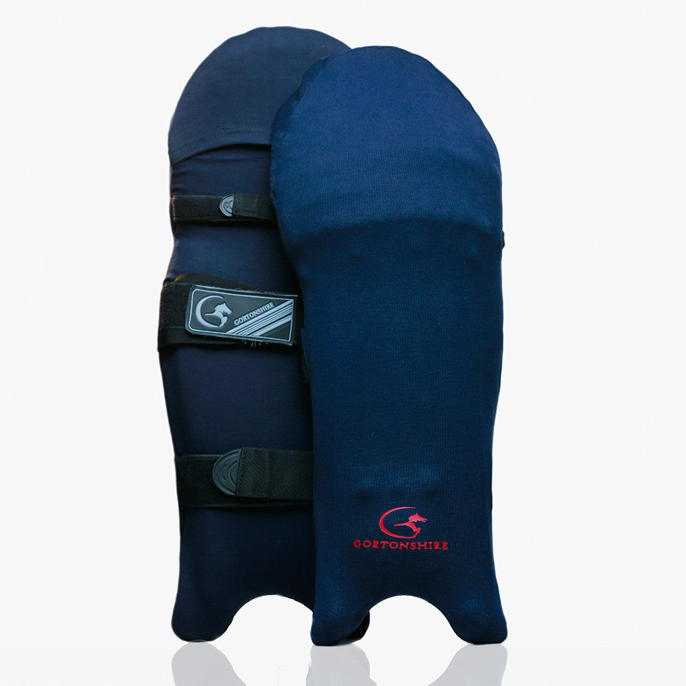 Gortonshire Cricket Pads Colored Skins Navy Blue @Composite View