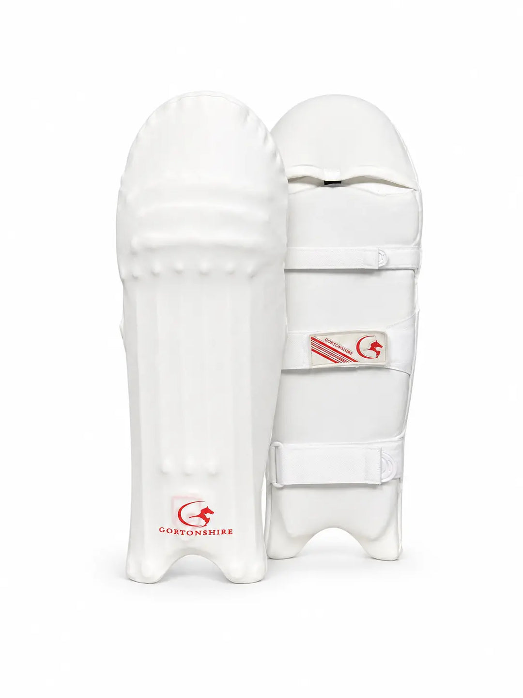 Gortonshire Cricket Pads Colored Skins Off White@front view