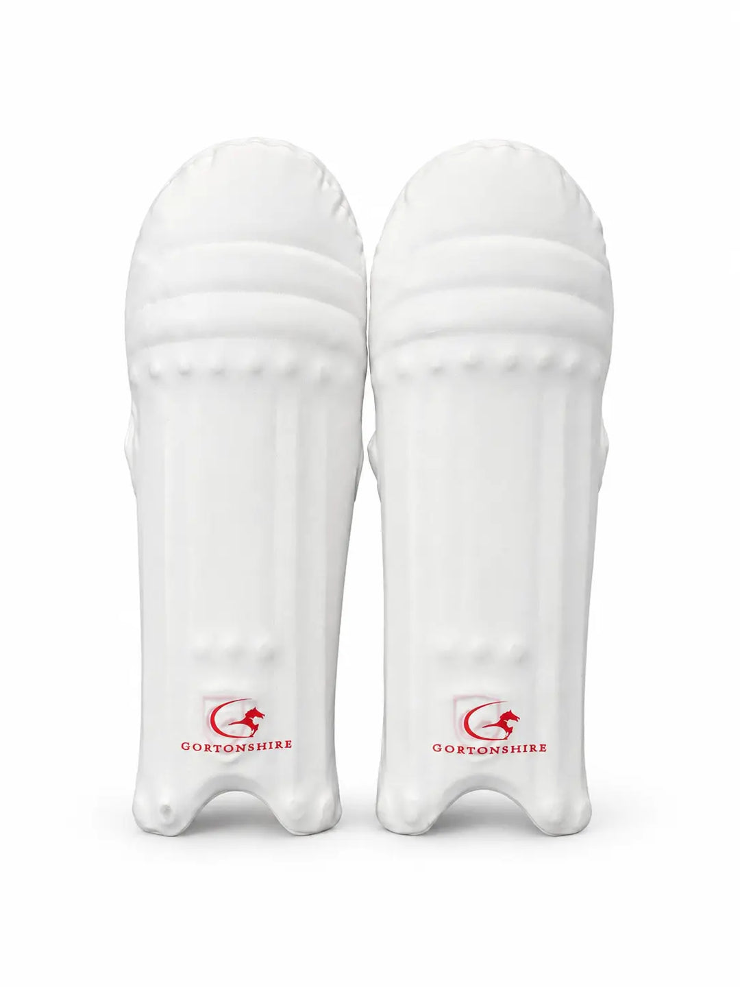 Gortonshire Cricket Pads Colored Skins Off White@front view1