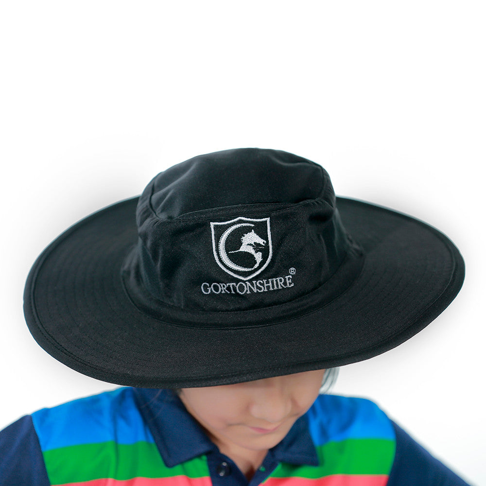 Gortonshire Cricket Panama Hat Black @ Front View