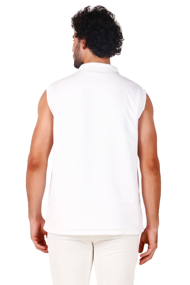 Gortonshire Cricket Performance Fleece Sweater (Sleeveless) in Mens Sizes @ Back View