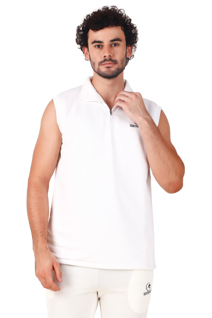 Gortonshire Cricket Performance Fleece Sweater (Sleeveless) in Mens Sizes @ Front View