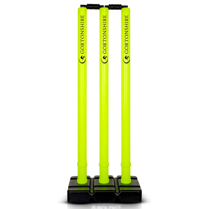 Gortonshire Cricket Plastic Stumps Full Size@front view