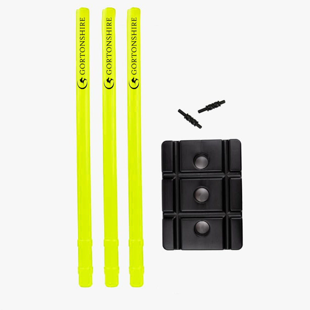 Gortonshire Cricket Plastic Stumps Full Size@front view3