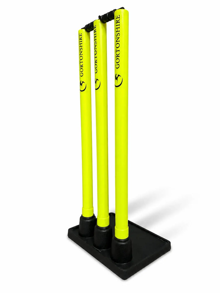 Gortonshire Cricket Plastic Stumps Rubber Base @ Side View 