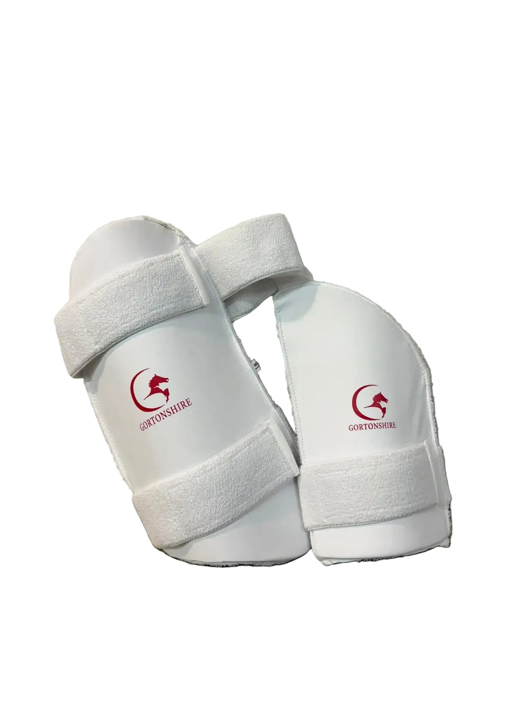 Gortonshire Elite Cricket Batting Combo Thigh Guard White Size Mens @ Front View