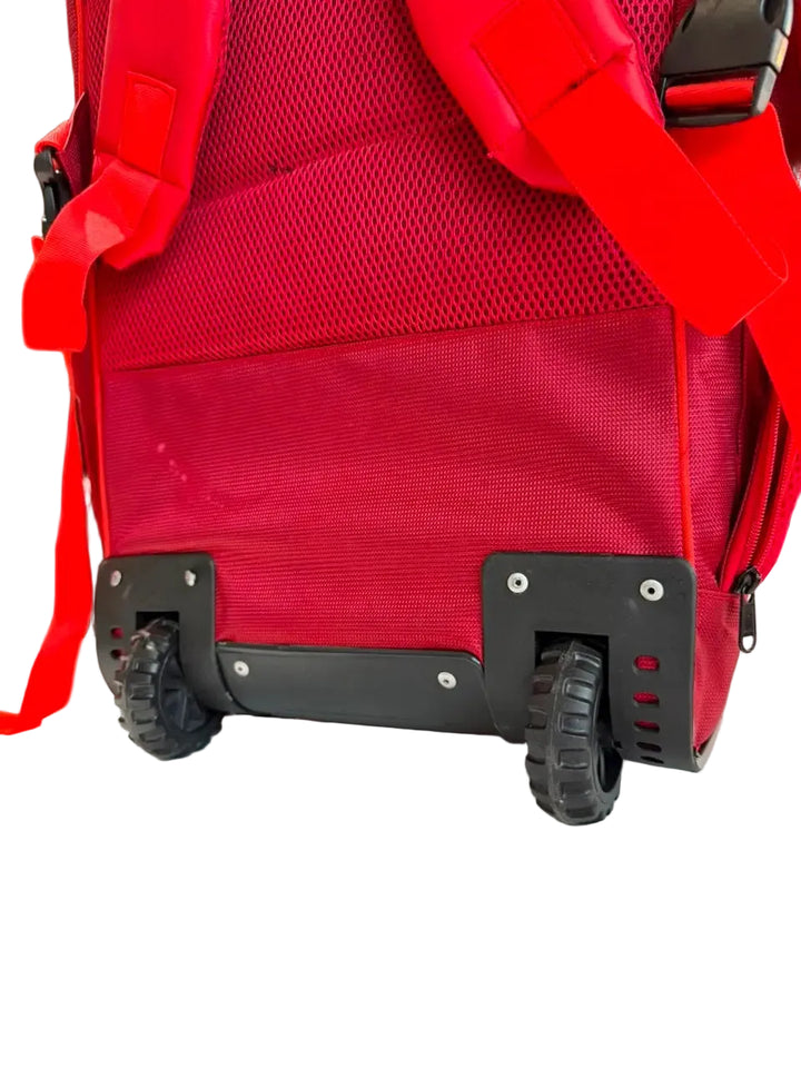 Gortonshire Elite Duffle Cricket Kit Bag With Wheels Red @ Back Bottom View