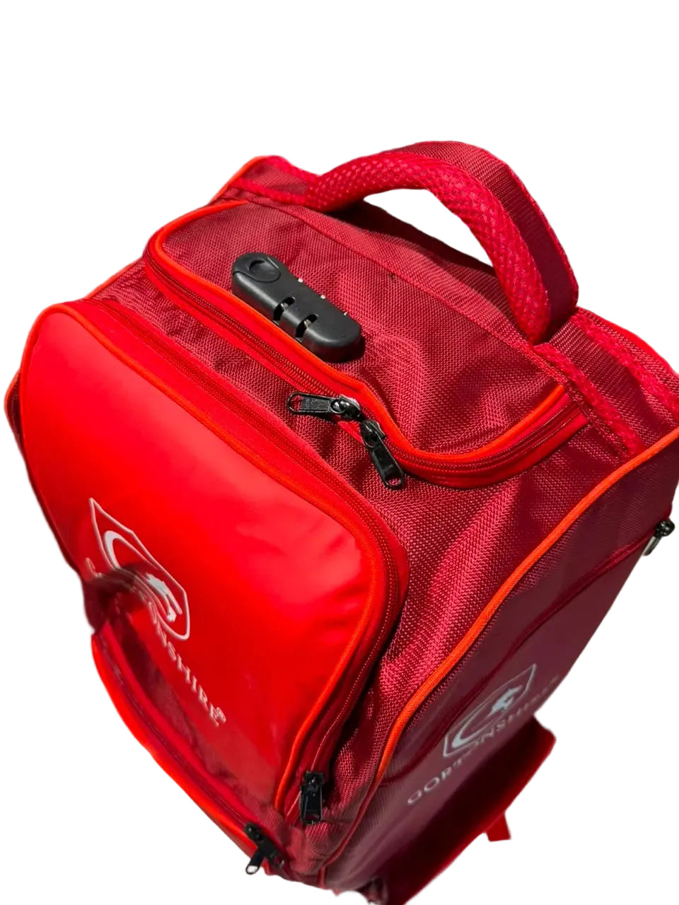 Gortonshire Elite Duffle Cricket Kit Bag With Wheels Red @ Top View