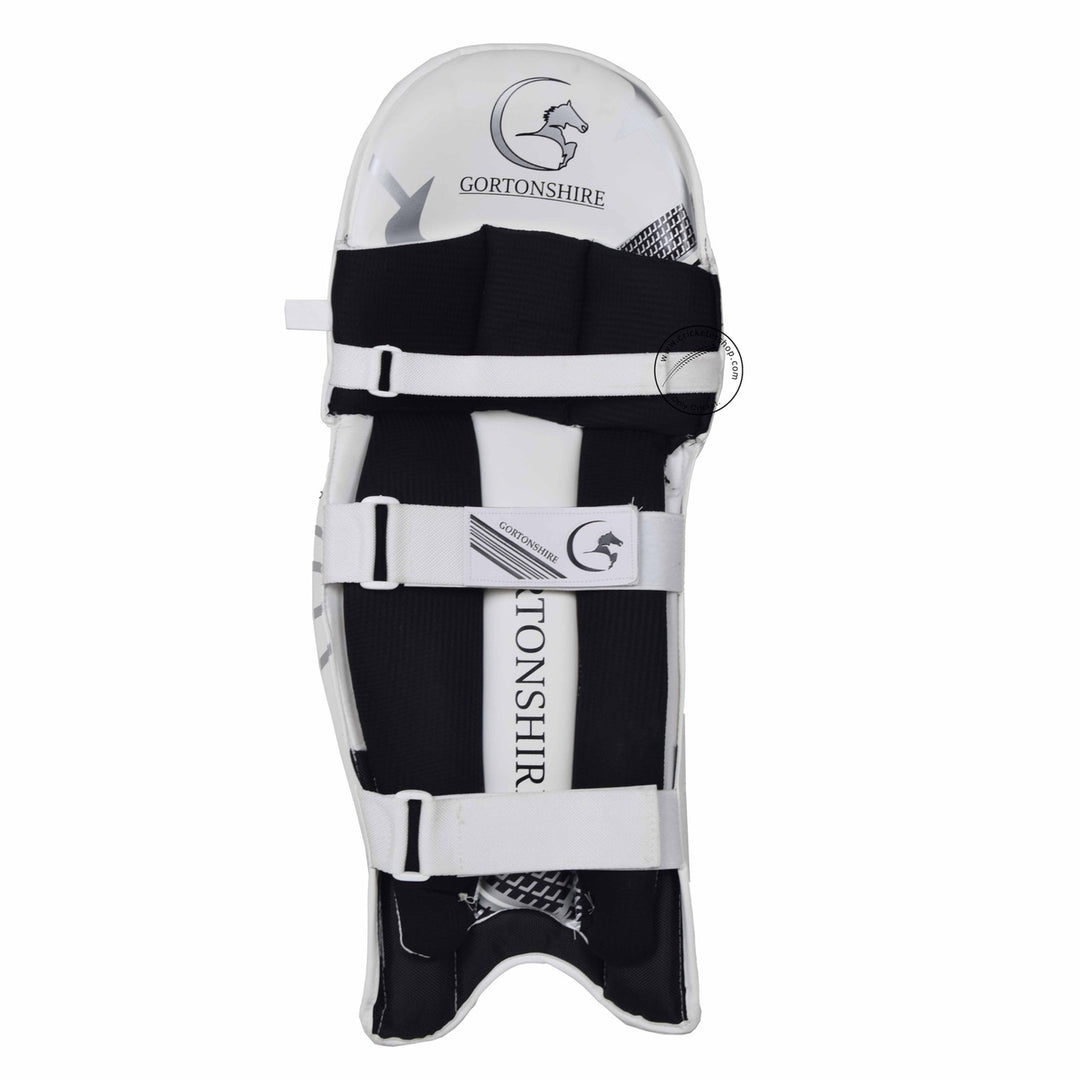 Gortonshire Focus Cricket Batting Leg Guard Pads Mens Size @ Back View