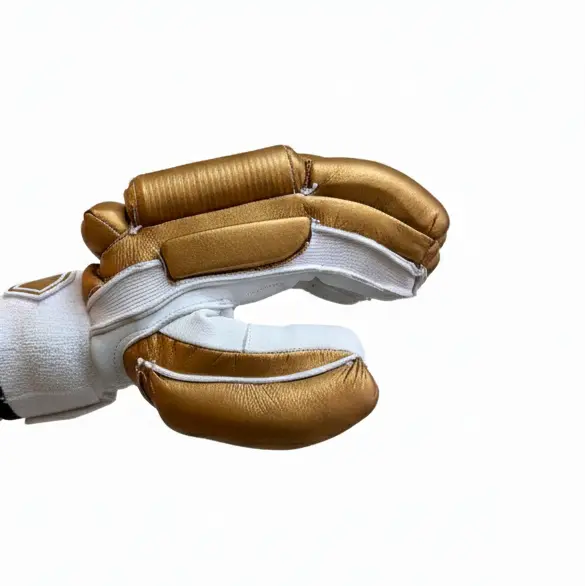 Gortonshire Golden Cricket Batting Gloves Mens @ Side View