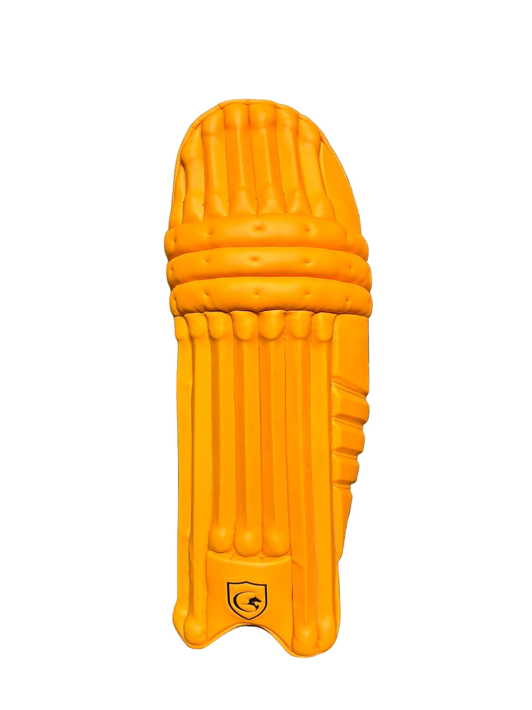 Gortonshire Lambada Orange Cricket Batting Leg Guard Pads Size@front view1