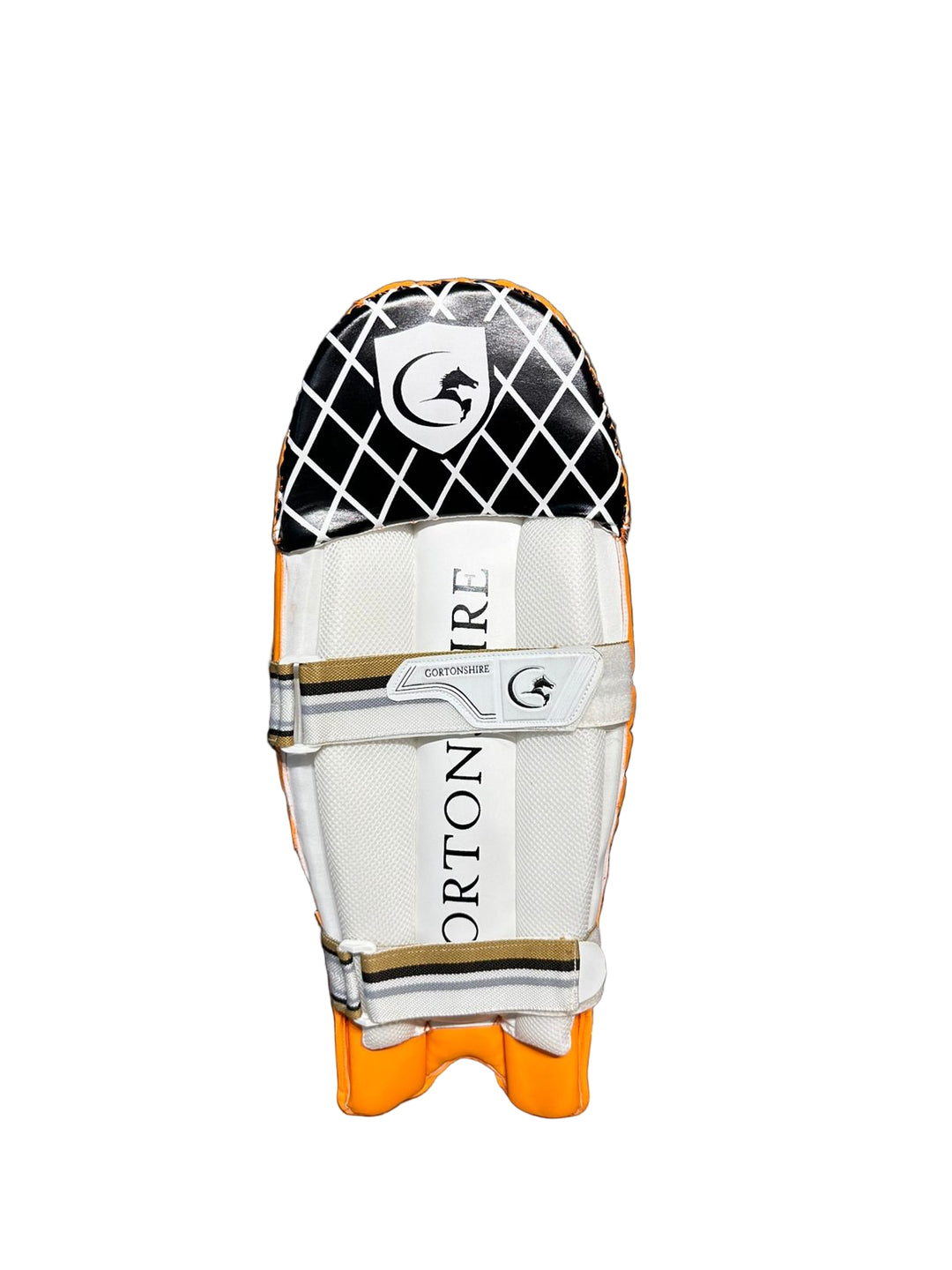 Gortonshire Lambada Orange Wicket Keeping Leg Guard Size @ Back View