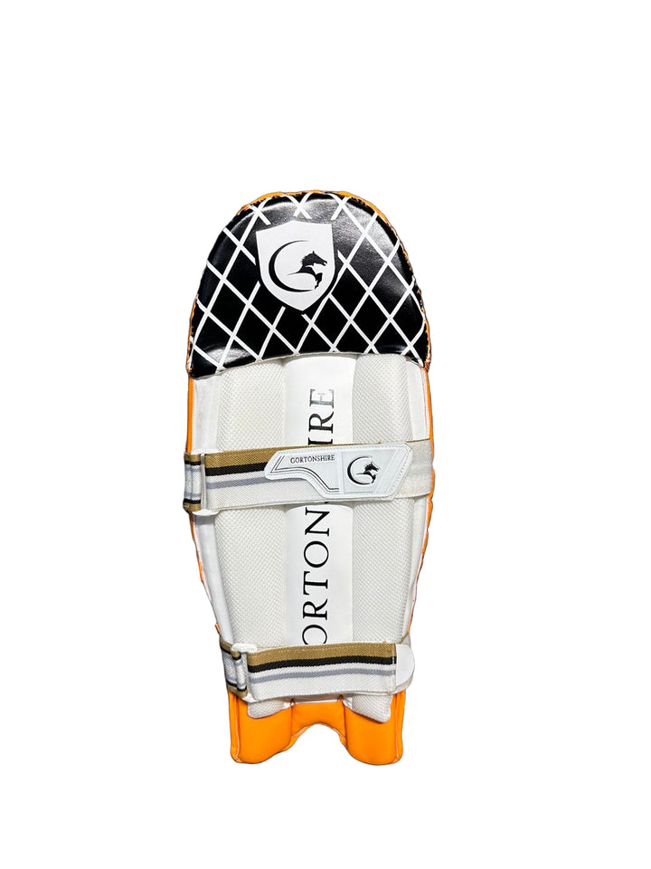Gortonshire Lambada Orange Wicket Keeping Leg Guard Size @ Back View