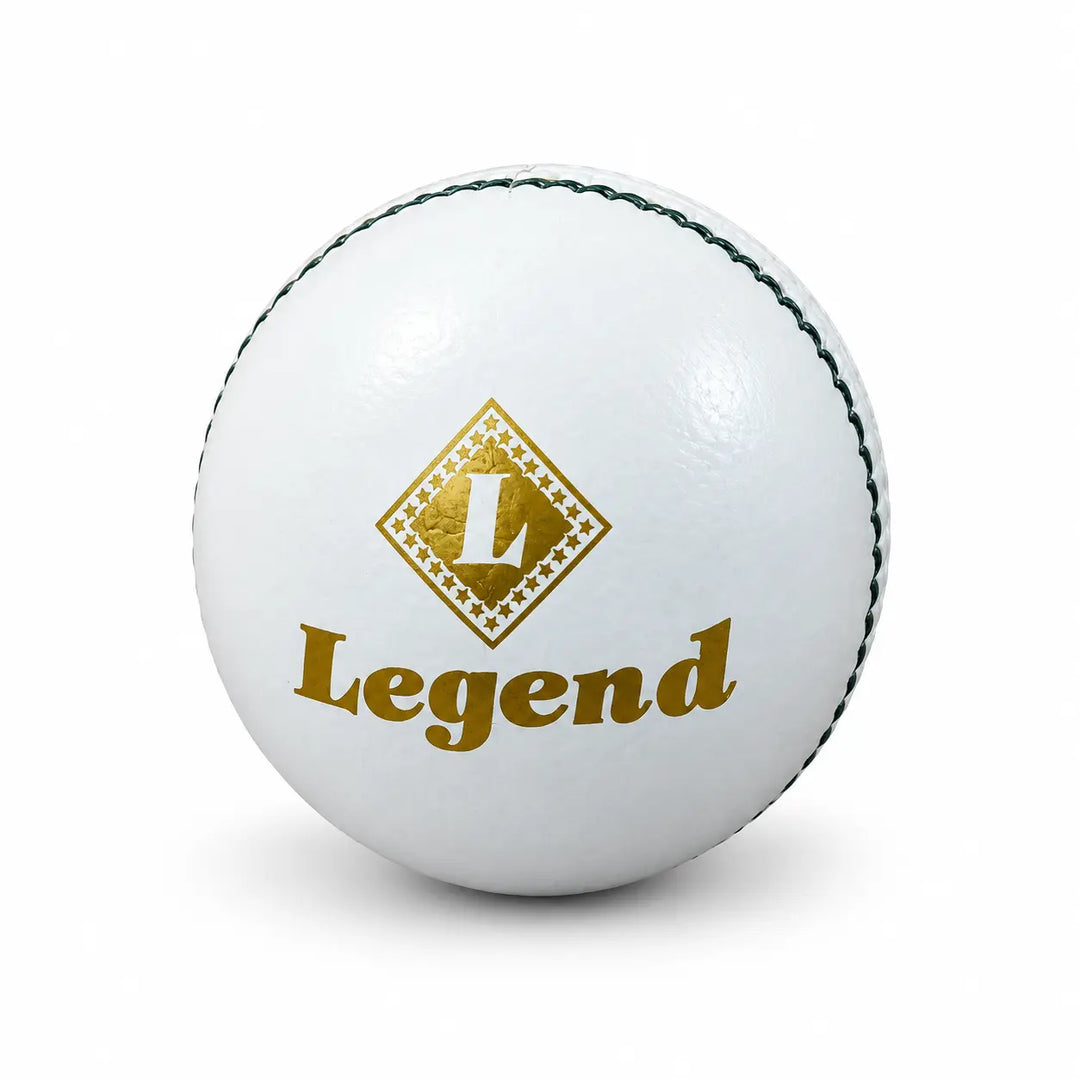 Gortonshire Leather Cricket G1 Legend Ball White @ Side View