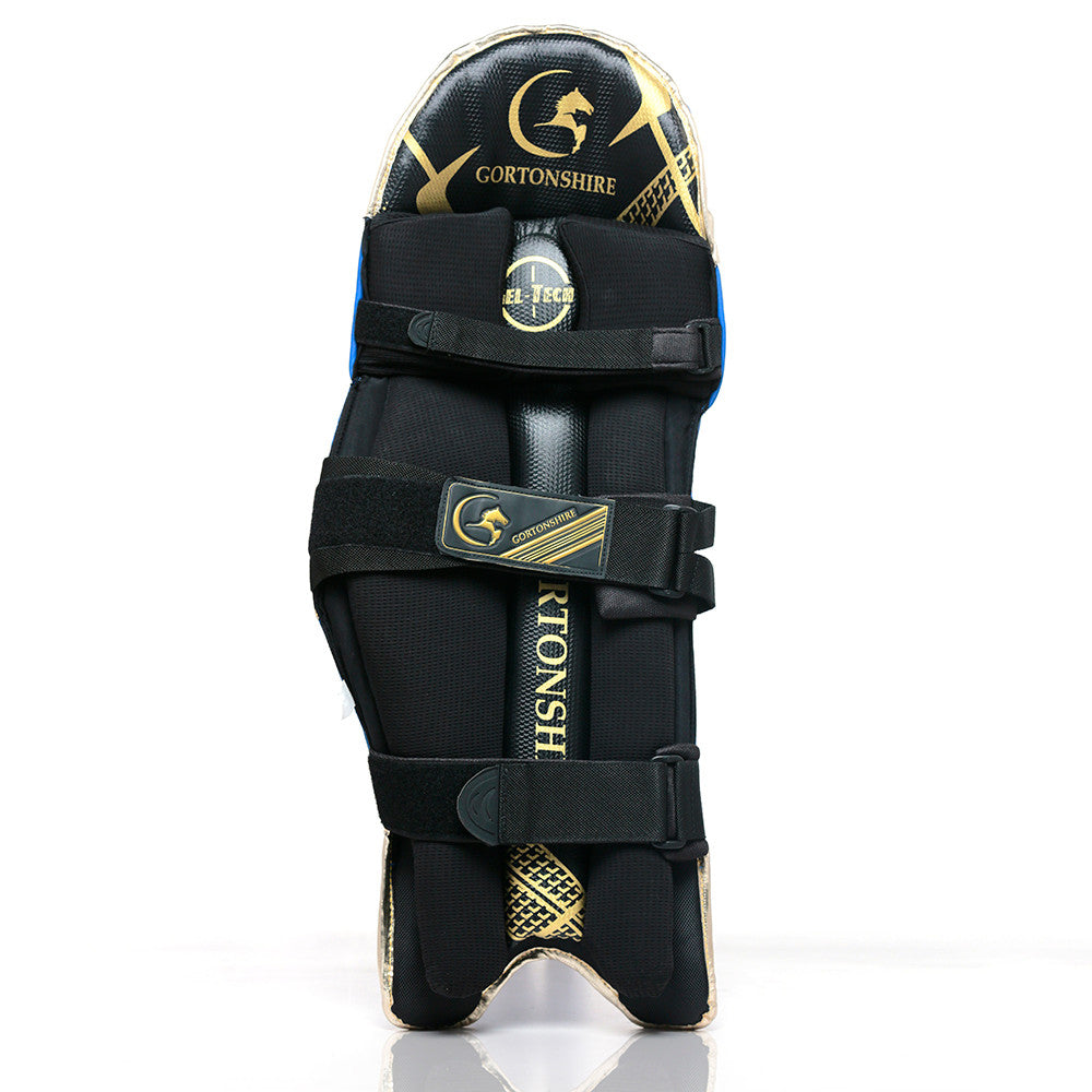 Gortonshire MI Special Cricket Batting Leg Guard Pads Mens Size @ Back  View