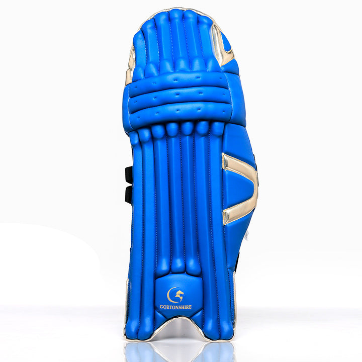 Gortonshire MI Special Cricket Batting Leg Guard Pads Mens Size @ Front View