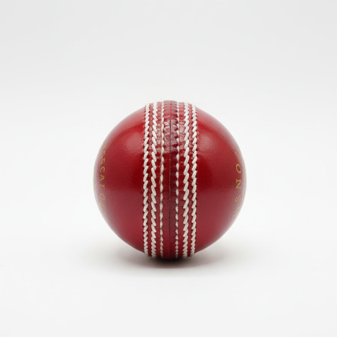 Gortonshire Match Cricket Ball Red (Alum Tanned)@front view2