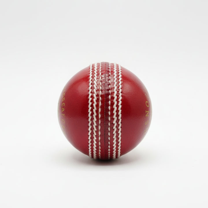 Gortonshire Match Cricket Ball Red (Alum Tanned)@front view2