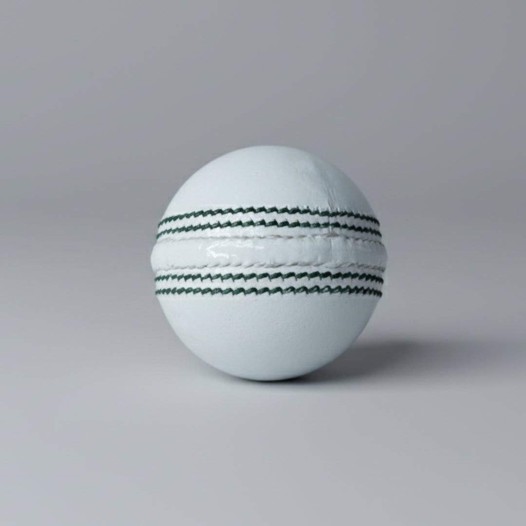 Gortonshire Match Cricket Ball White (Alum Tanned)@front view2