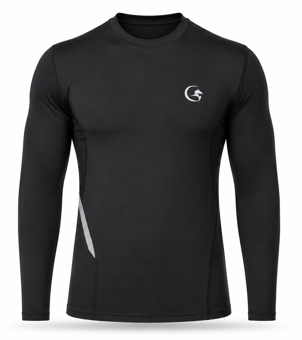 Gortonshire Matrix Compression Long Sleeve @ Front View Black