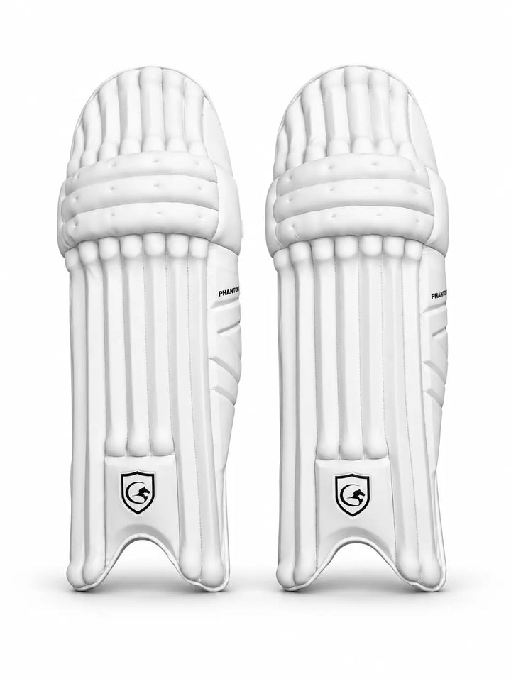 Gortonshire Phantom Cricket Batting Legguard Pads @ Front View 3