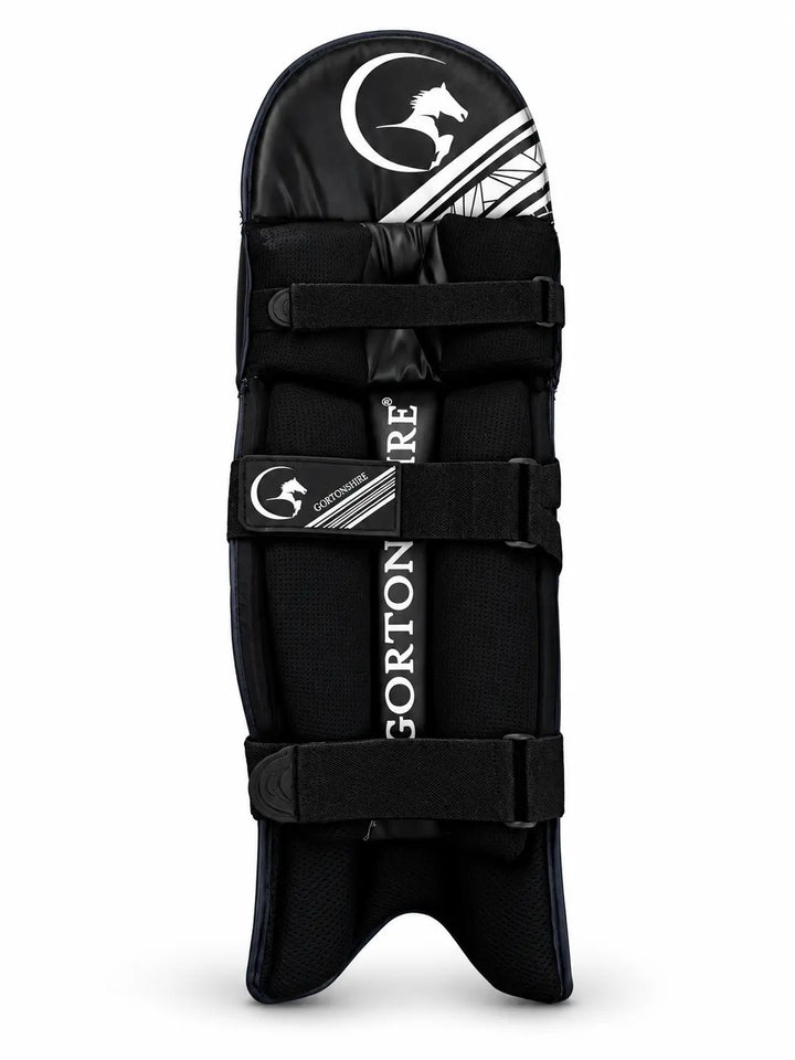 Gortonshire Phantom Cricket Batting Legguard Pads Navy @ Back View 5