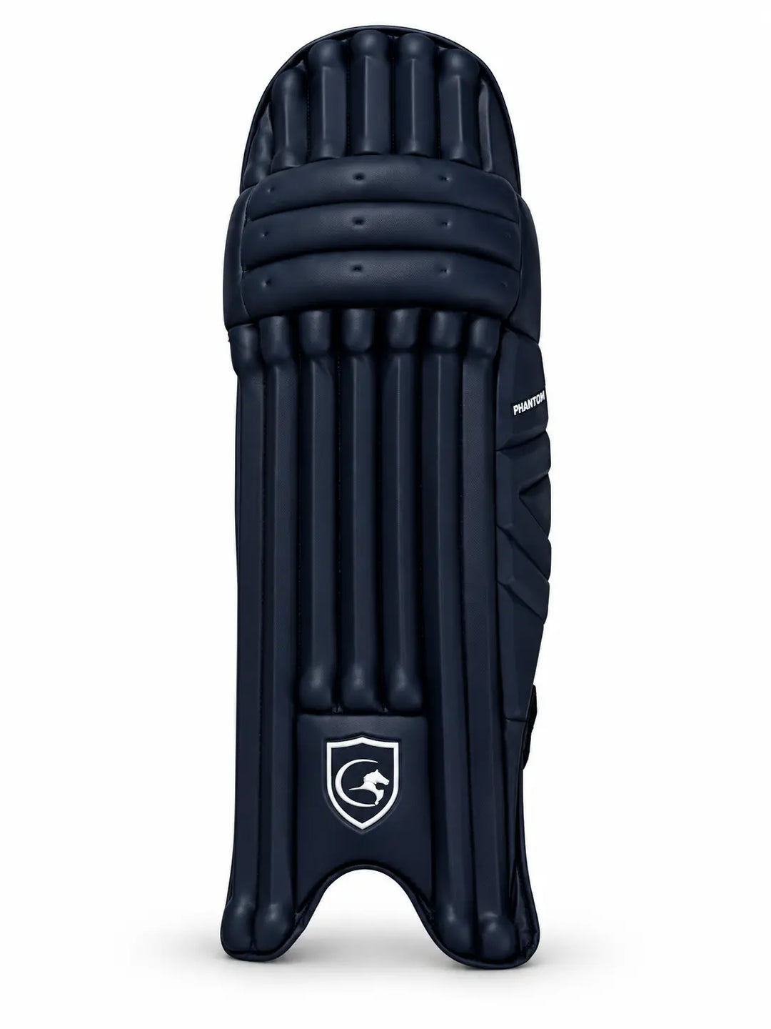 Gortonshire Phantom Cricket Batting Legguard Pads Navy @ Front View 5