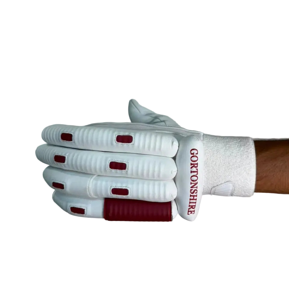 Gortonshire Players Pro Cricket Batting Gloves Mens Size @ Left Back View