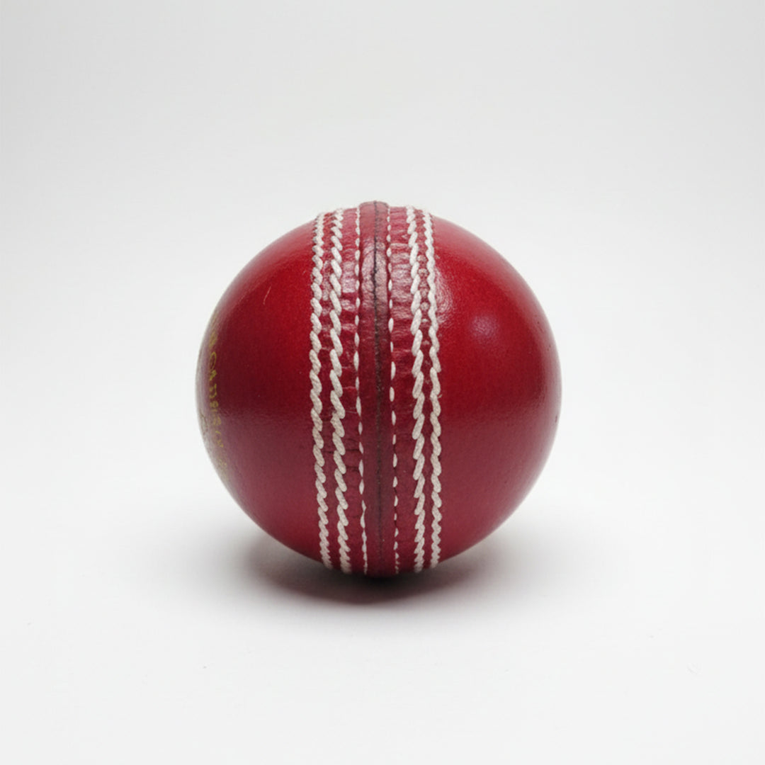 Gortonshire Practice Cricket Ball Red (Alum Tanned)@front view2