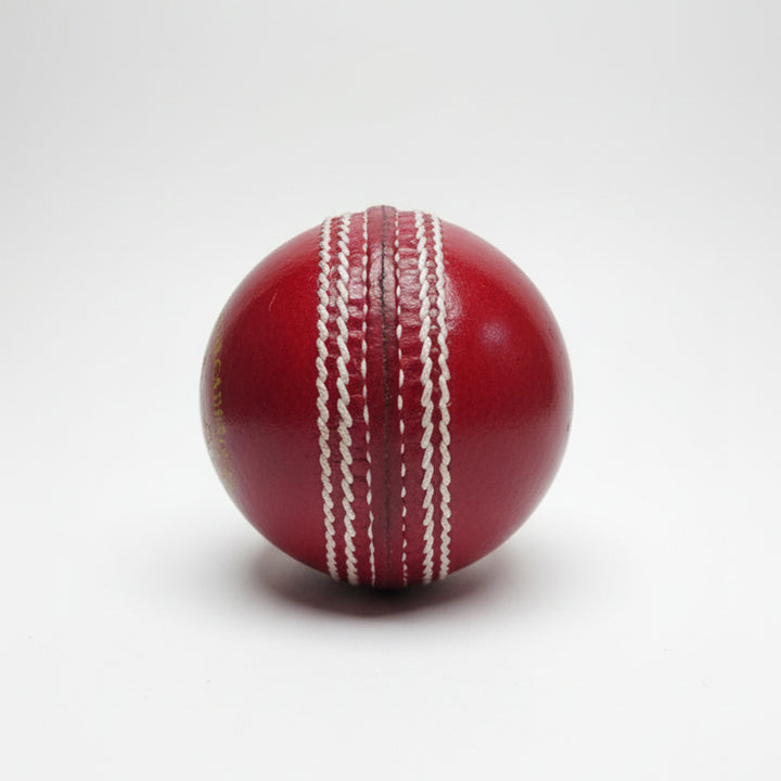 Gortonshire Practice Cricket Ball Red (Alum Tanned)@front view2