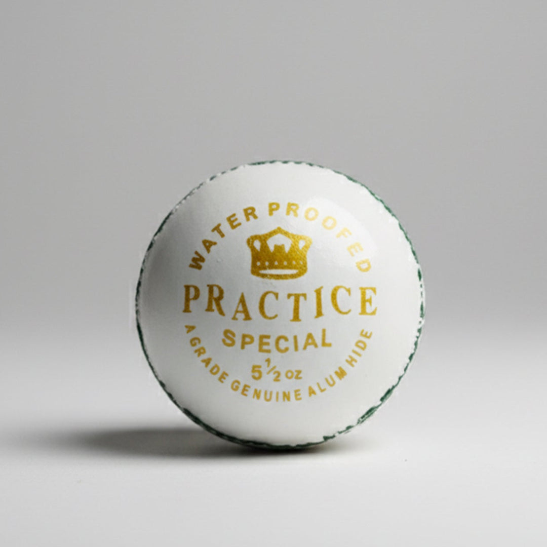 Gortonshire Practice Cricket Ball White (Alum Tanned)