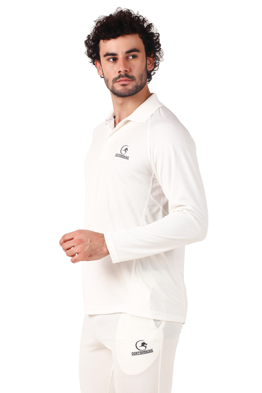 Gortonshire Premium Cricket T Shirt Full Sleeves @ Side View 2