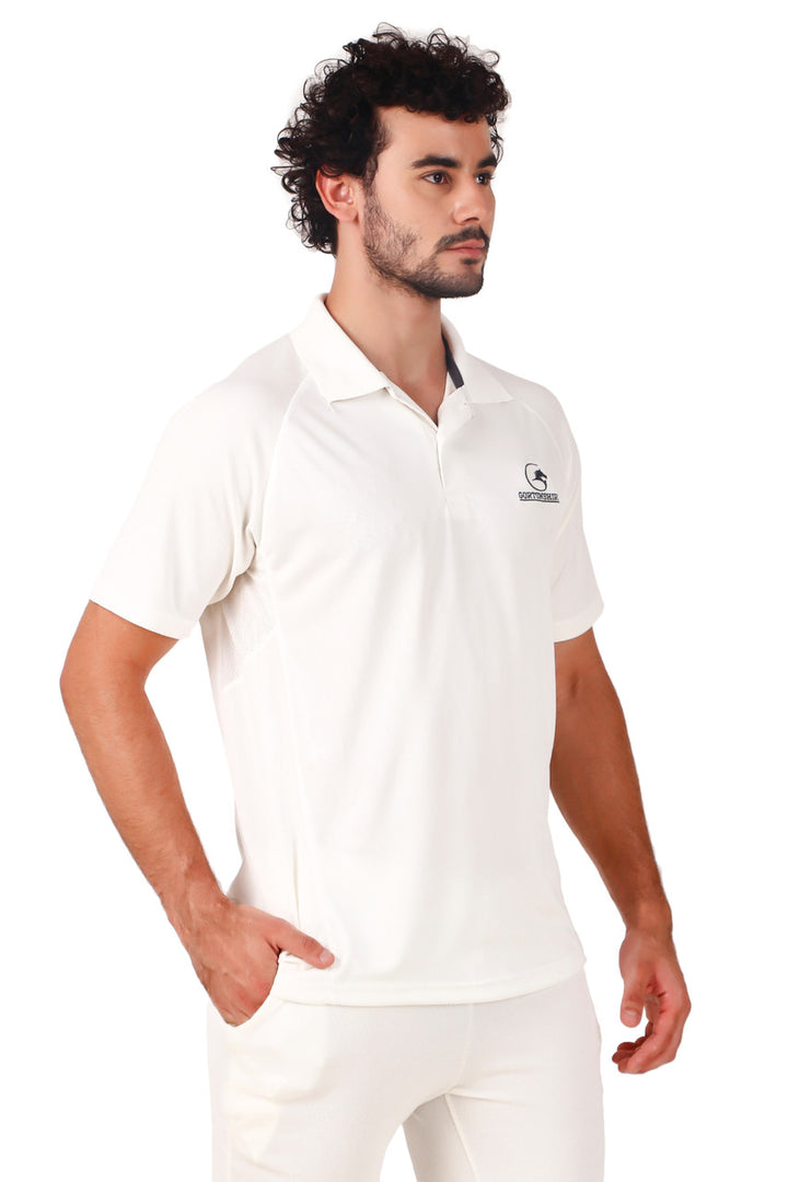 Gortonshire Premium Cricket T Shirt Half Sleeve Senior Sizes @ Side View 2