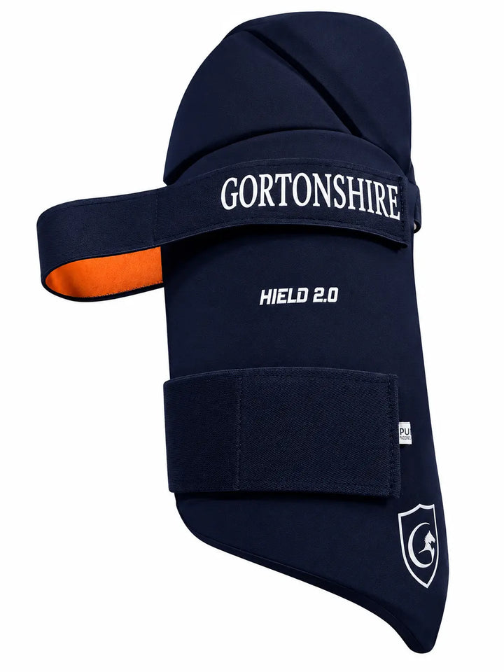 Gortonshire Shield 2.0 Cricket Batting Combo Thigh Guard Navy Blue Size Adult @ Front View