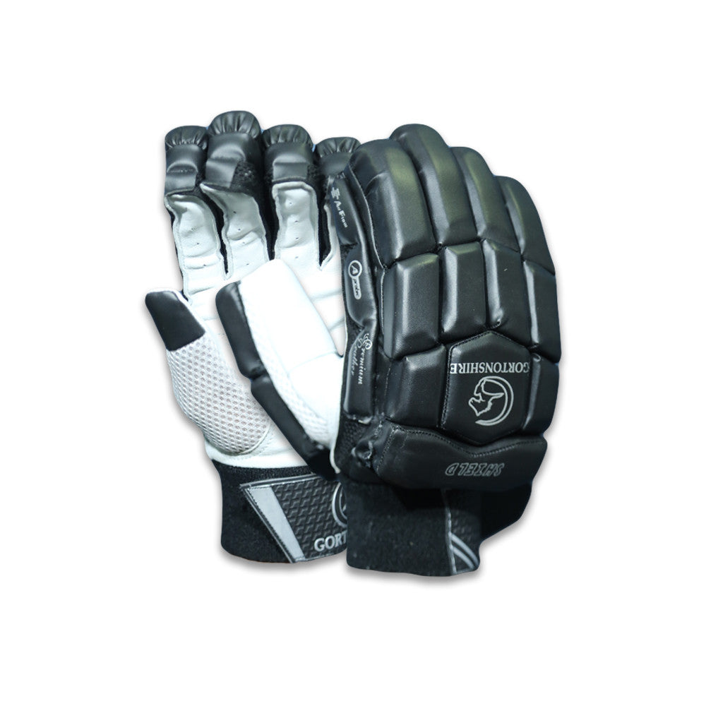 Gortonshire Shield Black Cricket Batting Gloves Mens Size @ Composite View