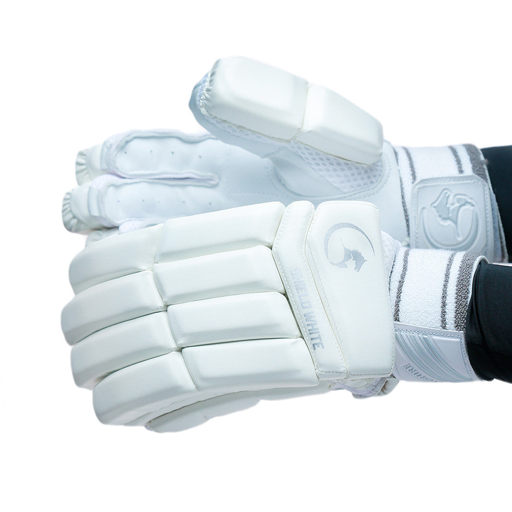 Gortonshire Shield White Cricket Batting Gloves @ Composite View