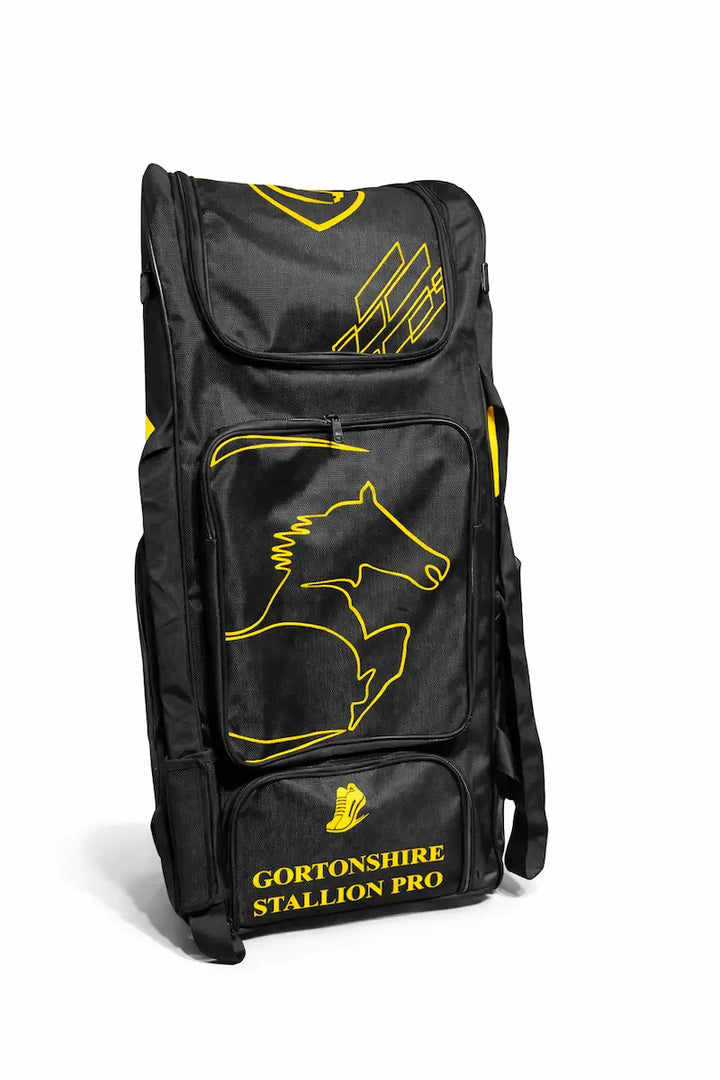 Gortonshire Stallion Pro Cricket Duffle Kit Bag With Wheels @ Front View
