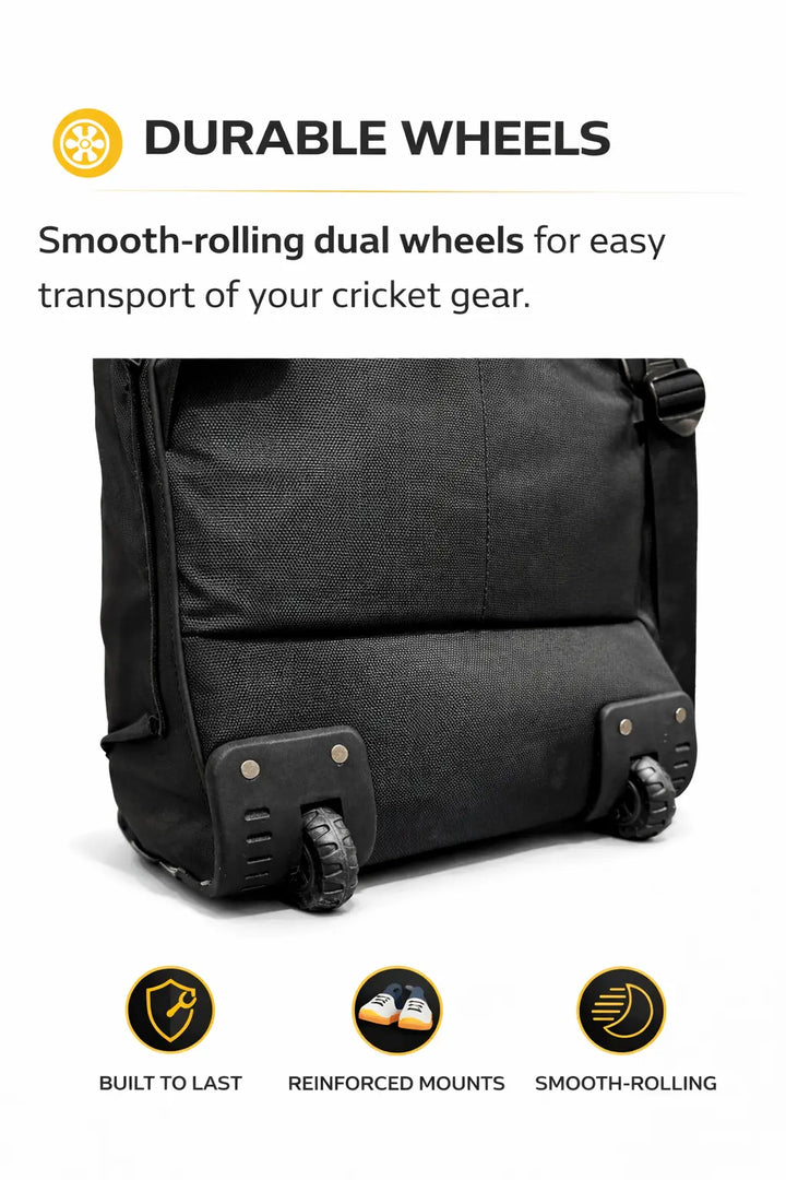 Gortonshire Stallion Pro Cricket Duffle Kit Bag With Wheels@front view9