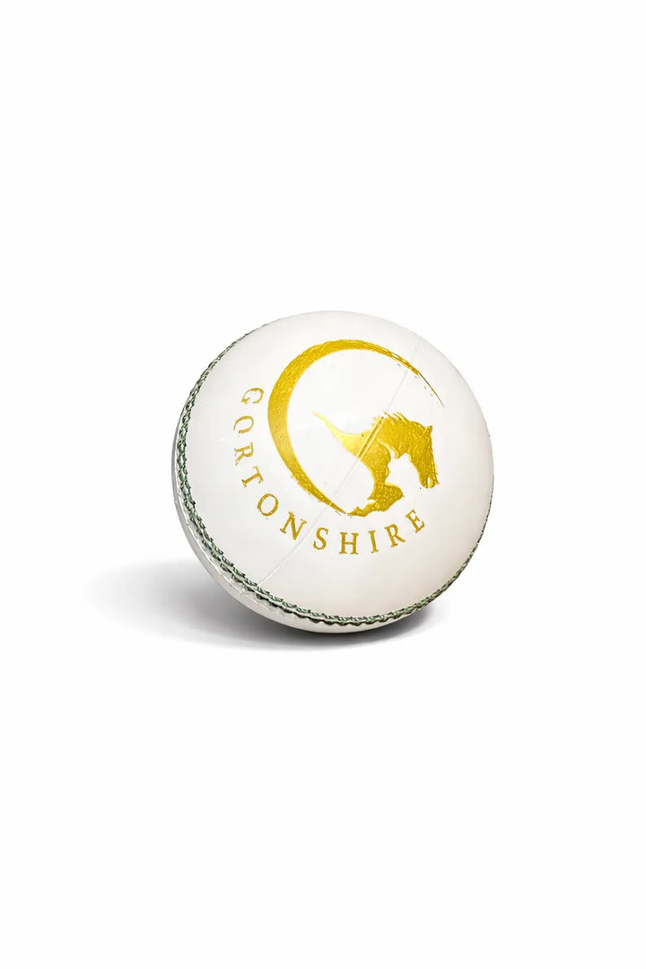 Gortonshire Super 90 Cricket Ball Colour White@front view2