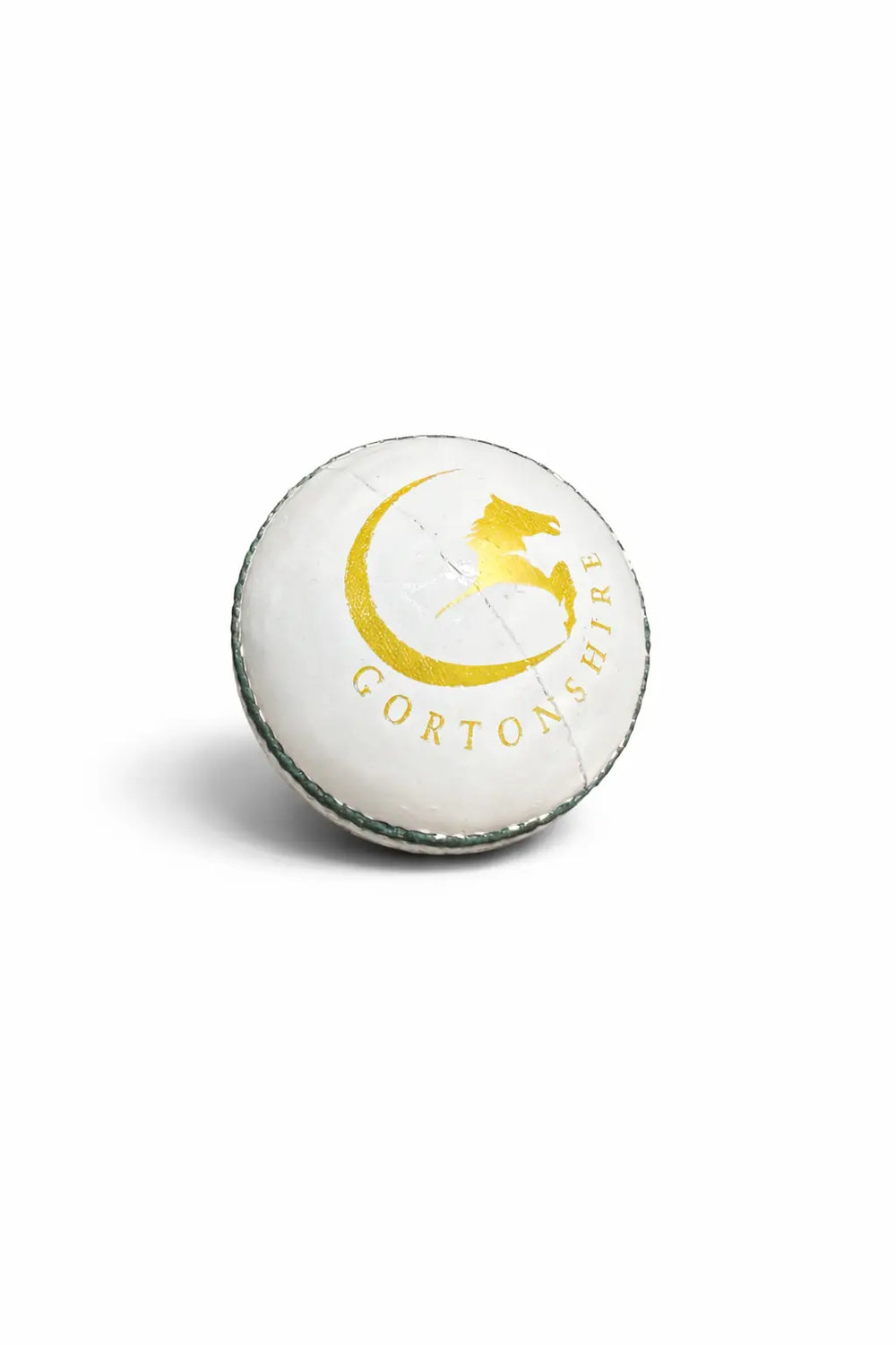 Gortonshire Super Test Cricket Ball White@front view2