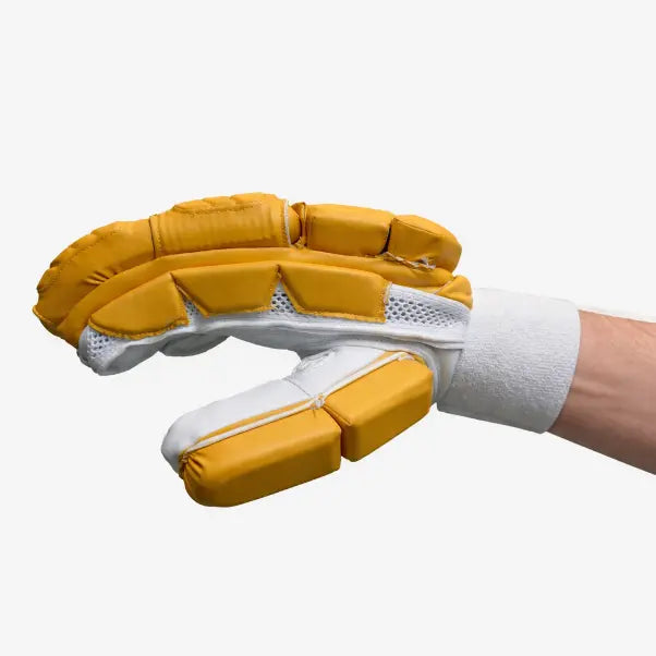 Gortonshire True Test Yellow Cricket Batting Gloves Mens @ Side View