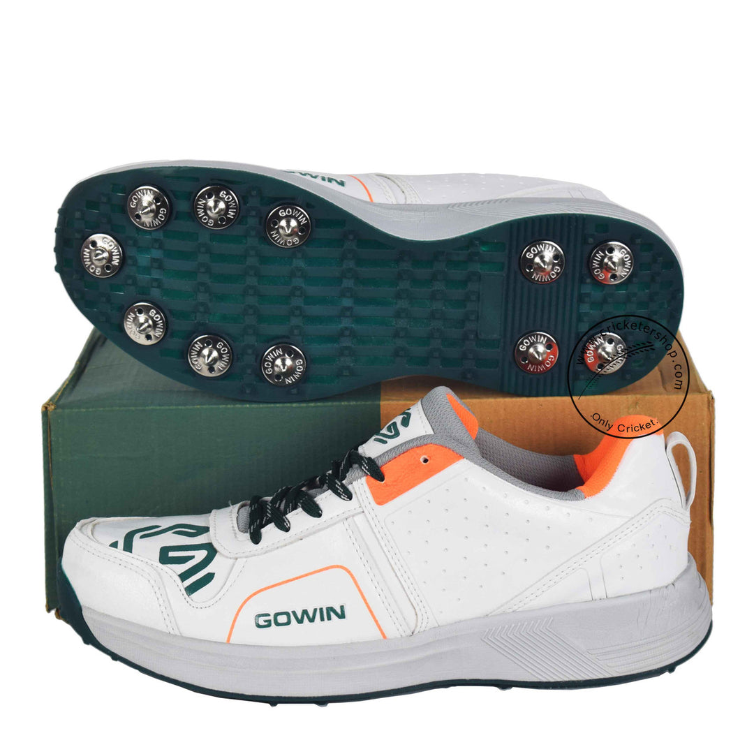 Gowin Nitro Cricket Spike White Valvetpine Shoes Size @ Composite View