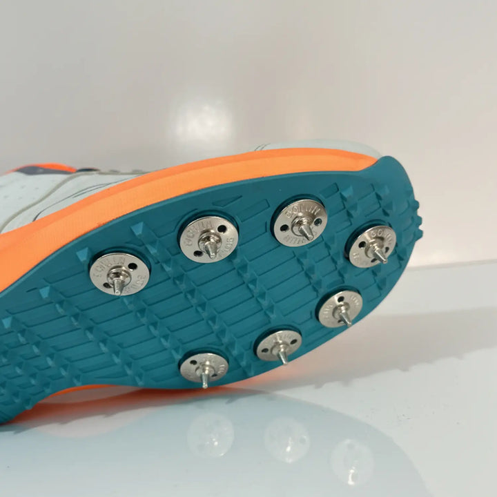 Gowin Nitro Cricket Spikes White Seagreen Shoes @ Spikes View