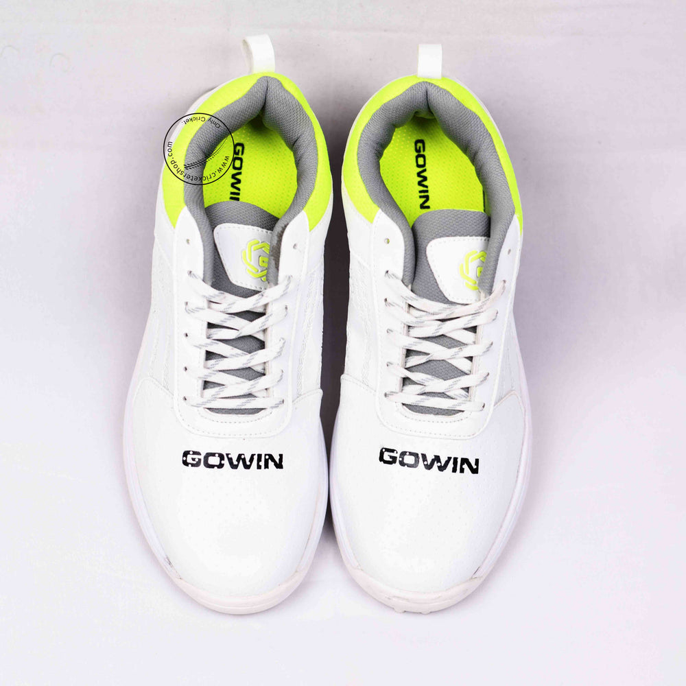 Gowin Turf Cricket Rubber All White Shoes Size @ Top View