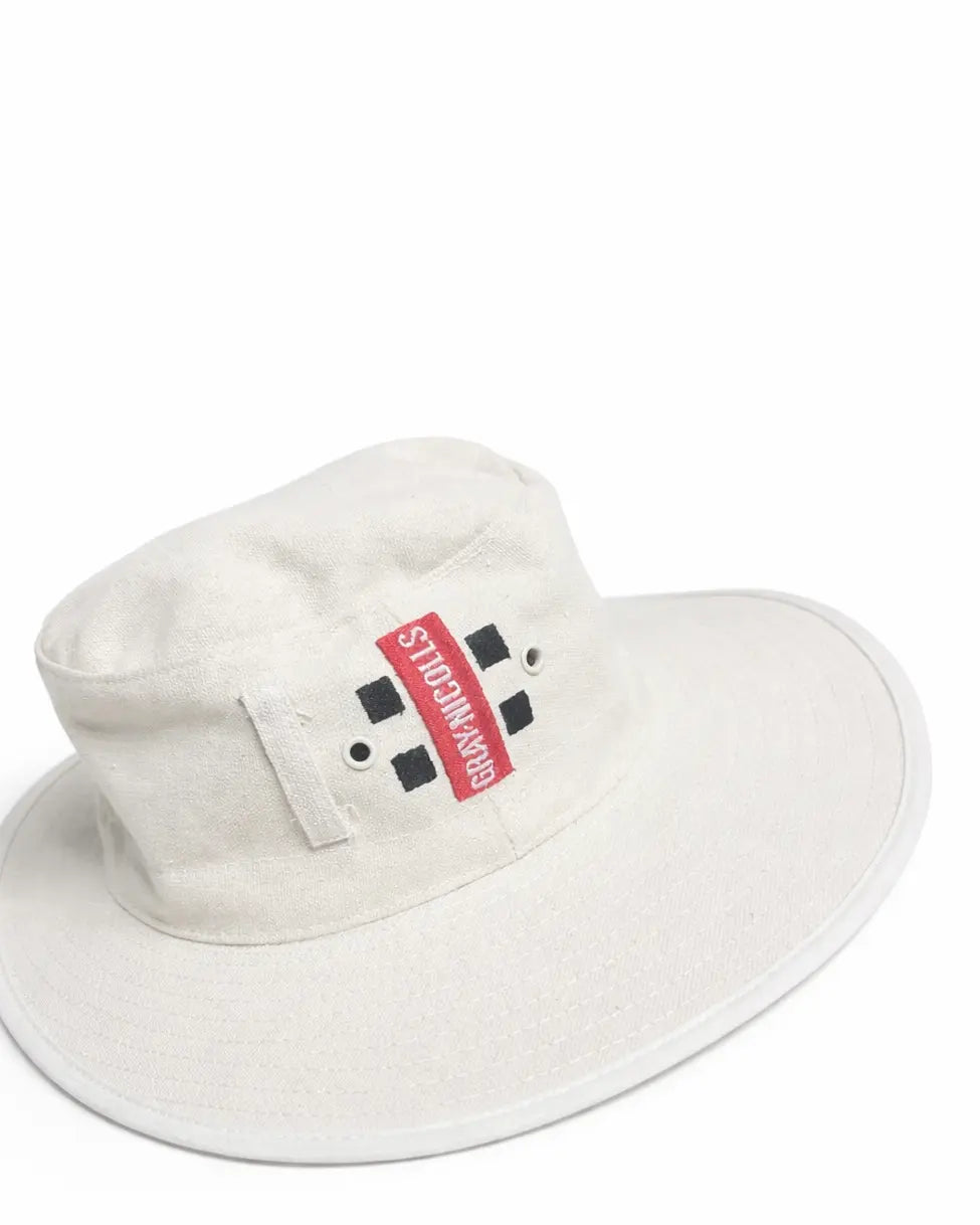 Gray Nicolls GN5 Cricket Panama Hat White @ Front View 2