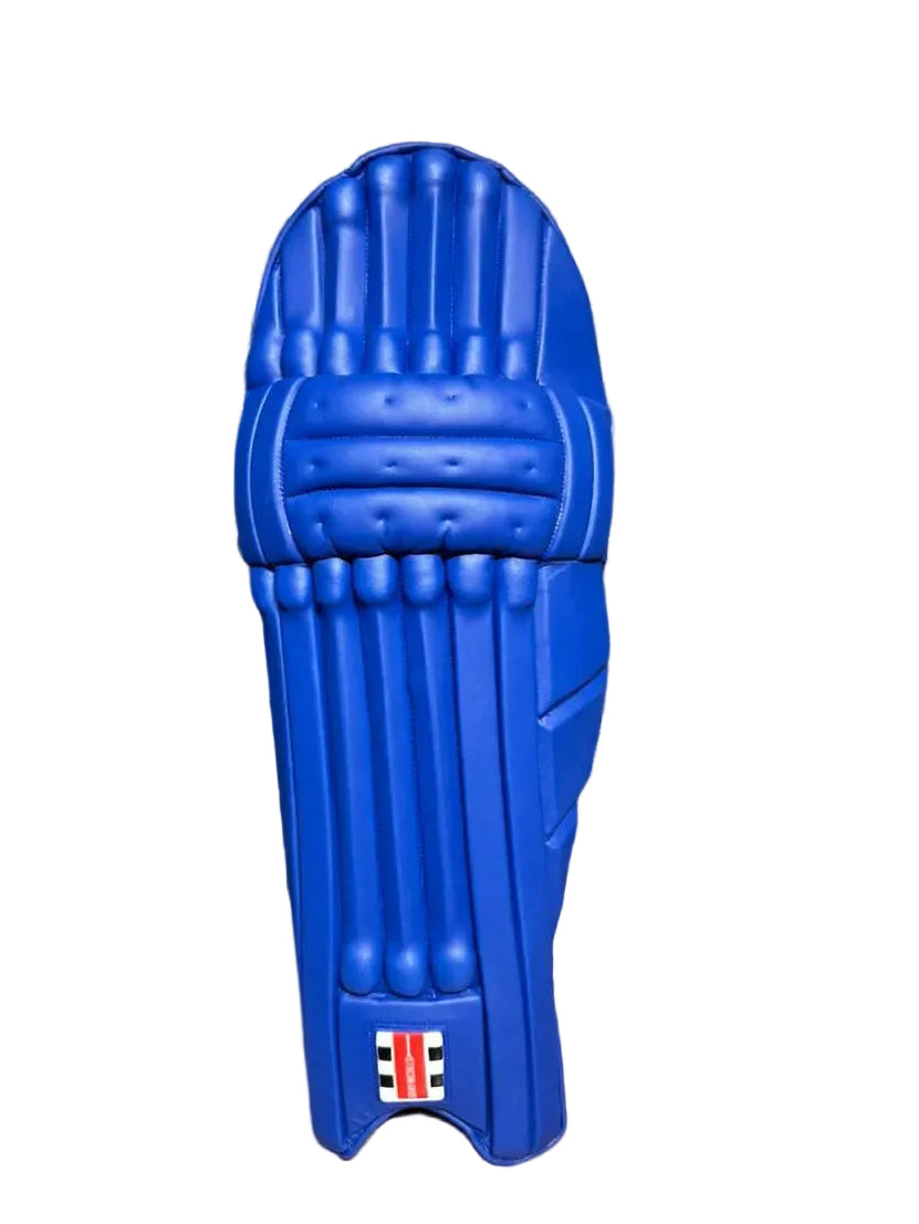 Gray Nicolls GN9 Supertest Blue Batting Cricket Leg Guard Pads Size Adult@front view1